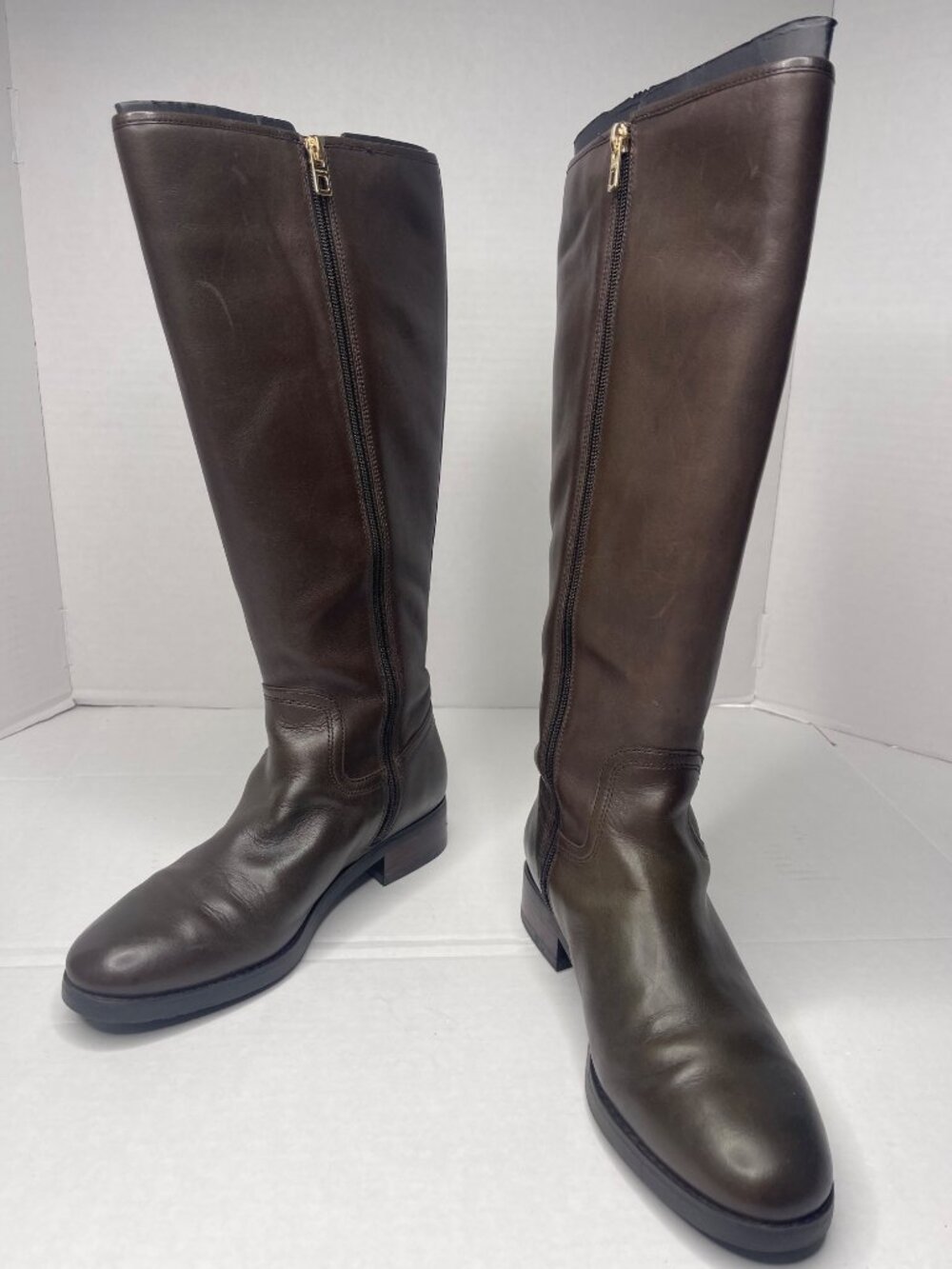 Coach Women Brown Easton Leather Riding Boots SZ 8B Knee High Equestrian Western